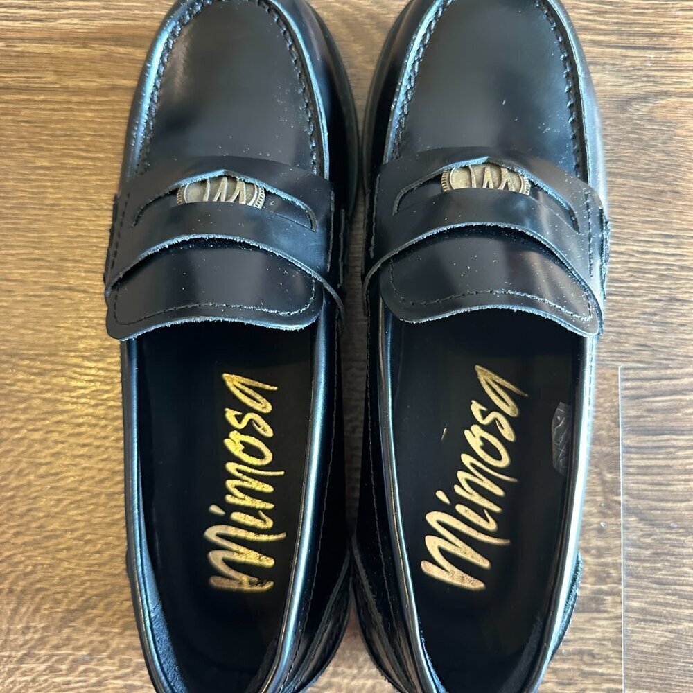 BNIB Mimosa Black Leather Loafers - Size 5 - Picture 5 of 11